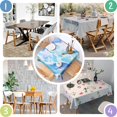 thumbnail image 4 of 60x60in(152x152cm) Square Tablecloth, Waterproof Polyester Table Cover, Wrinkle Resistant & Washable Fabric for Dining, Kitchen, Picnic, Turquoise Marble Pattern, 4 of 6