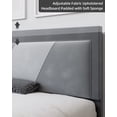 thumbnail image 3 of Yesfashion Queen Bed Frame, Tufted Platform Bed Frame with Adjustable Height Headboard, Velvet Mix Color Upholstered Bed Frame, Gray, 3 of 6