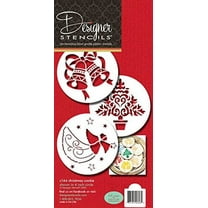 Designer Stencils Christmas Cookie Stencils (Christmas Tree - Angel - Bells), Beige/semi-transparent