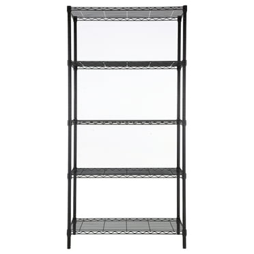 5 tier black coating shelving unit 18x36x72in