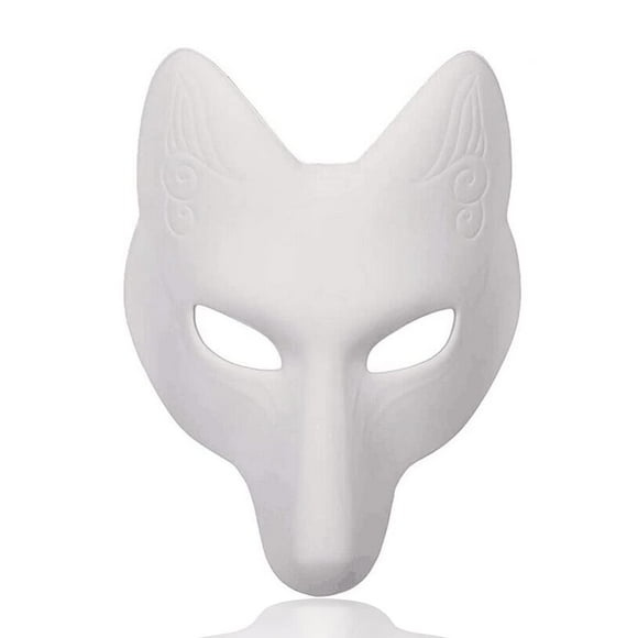 White Fox Paper Blank DIY Animal Craft for Masquerade Parties, Accessory