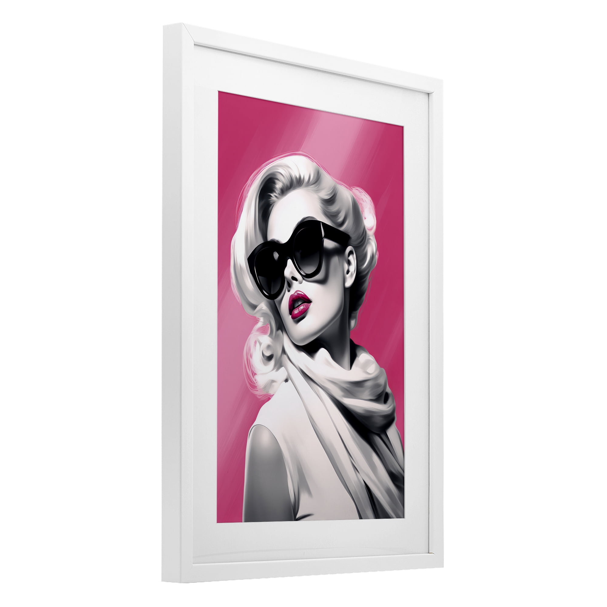 Stupell Industries Vintage Retro Chic Portrait White Framed Print Under Glass, design by Andrea Haase