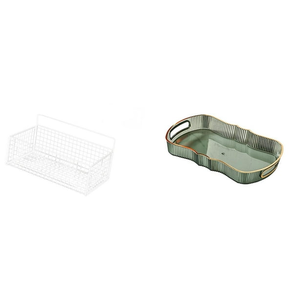Cesta de almacenamiento colgante,Cesta de almacenamiento para gabinete organizador de pared colgante,Estantes de pared con decoración de granja,Bandeja de almacenamiento,Bandeja rectangular