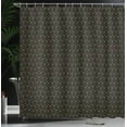 thumbnail image 3 of Ambesonne Geometric Shower Curtain, Dimensional Cubes Pattern, 69"Wx84"L, Black and Pale Camel, 3 of 4