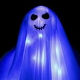 thumbnail image 5 of SLYNSHome Light Up Hanging Ghost Ornament, White Gauze Glowing Ghost Decor, Spooky Hanging Prop For Front Door Yard Porch Indoor Outdoor Halloween Holiday Party Decoration, 5 of 7