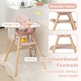 thumbnail image 6 of Costway 6-in-1 Convertible Wooden Baby Highchair Infant Feeding Chair with Removable Tray Pink, 6 of 10