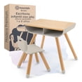 thumbnail image 1 of Mesa y Silla para Niños, Escritorio Infantil Altura Ajustable, Madera de Haya, 1 a 8 Años, Greige, 1 of 7