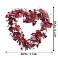 thumbnail image 3 of Valentine Heart Shaped Wreath Garland Festive Outdoor Indoor Door Hanging Decorative Ornament for Holiday Celebration, 3 of 7