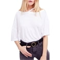 thumbnail image 1 of Free People - Camiseta básica Alex para mujer, color blanco, pequeña Free People Camiseta básica, 1 of 1