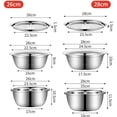thumbnail image 4 of Juego de cuencos de acero inoxidable con colador y colador, conjunto de cuencos de cocina para lavar frutas y verduras, preparación de ensaladas, escurrido y preparación de alimentos, 4 of 9