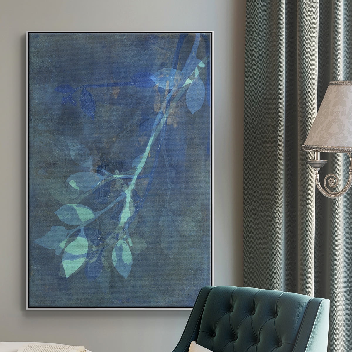 Branching Out VIII Framed Premium Gallery Wrapped Canvas - Ready to Hang - 27 x 41 - White Floating Frame