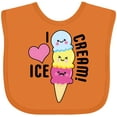 thumbnail image 3 of Inktastic I Love Ice Cream with Cute Ice Cream Cone Boys or Girls Baby Bib, 3 of 4