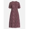 thumbnail image 4 of Time and Tru Women's Pleated Midi Shirtdress, Sizes XS-XXXL, 4 of 4