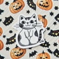 thumbnail image 6 of HAOXIT  Funny Ghost Autumn Pumokin Halloween Round Tablecloth ,Stain Resistant Washable Polyester Table Cloth with White, Non Slip Decorative Table Cover for Restaurant Dining Table Camping 46-50, 6 of 8