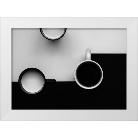 Kiss, Jozef 18x14 White Modern Wood Framed Museum Art Print Titled - cups
