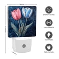 thumbnail image 2 of Square LED Night Lights Lamp with Dusk to Dawn Sensor, Pink And Blue And White Tulips Night Light Plug Into Wall for Kids Room, Bedroom, Bathroom, Kitchen, Hallway, 2 of 4