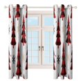 thumbnail image 4 of Red Black Plaid Christmas Trees Pattern Blackout Curtains Window Drapes Room Darkening Thermal Insulated Grommets Blackout Curtains, for Living, Dining, Bedroom,2 Panels, 4 of 6