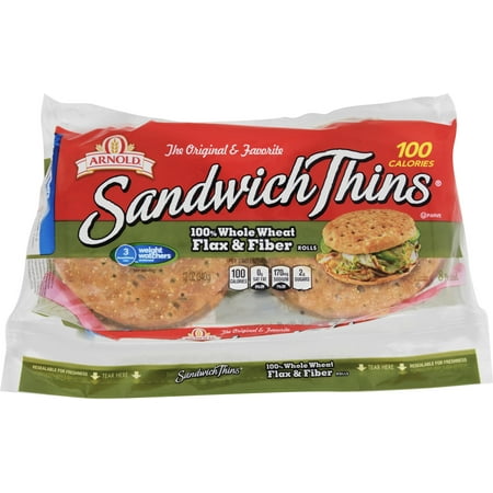 Arnold Sandwich Thins 100% Whole Wheat Flax & Fiber - 8 CT