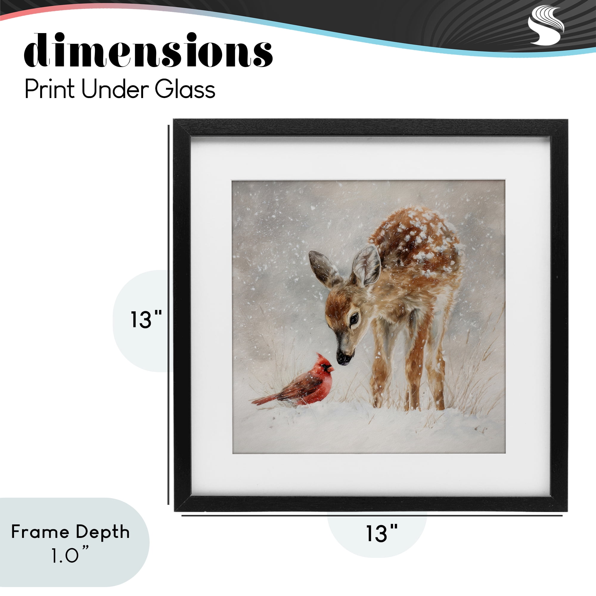 Stupell Industries Little Fawn & The Cardinal Black Framed Print Under Glass, design by Tina LeCour
