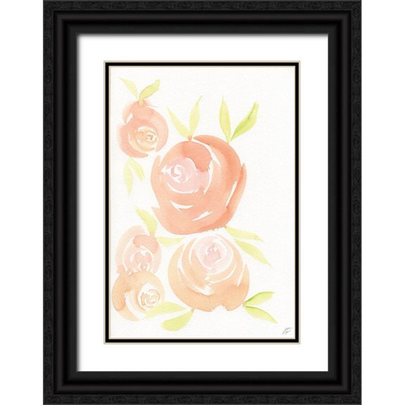 Lee, Judson 18x24 Black Ornate Wood Framed with Double Matting Museum Art Print Titled - Lovely Roses