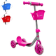 thumbnail image 1 of Scooter para Niños con Canastilla Tres Ruedas de Goma Manubrio Ajustable de 60 a 72 cm Soporta hasta 25 kg - Rosa, 1 of 5