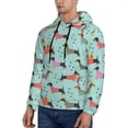 thumbnail image 3 of Honeii Christmas Dachshund Pattern Mens Hoodies Men's Loose Sleeve Sweatshirt,Pullover Hooded Sweatshirt for Men,Essentials Hoodie-XX-Large, 3 of 7