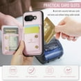 thumbnail image 3 of Decase for Google Pixel 9A Case (6.3") 2025, PU Leather Magnetic Phone Case with Removable Magnetic Wallet Purse, Compatible with Mag Safe, Lightweight Protective Slim Thin Cover,Pink, 3 of 11