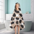 thumbnail image 6 of Black Cute Hedgehog Pattern Hooded Bath Towel，50"x30" for Ages 3 To 12 Kids, Quick Dry Lightweight Soft Microfiber Hood Beach Towel Cover Up for Kids, 6 of 7