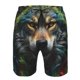 thumbnail image 3 of Balery Realistic Style Colorful Wolf Traje de Baño Estilo Hawaiano para Hombre, Shorts de Secado Rápido con Bolsillos-Medium, 3 of 6