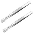 thumbnail image 1 of Supvox 2 Pcs Pinces à Tampon en Acier Inoxydable Outils de Collecte Pinces à Tampon Plates, 1 of 8