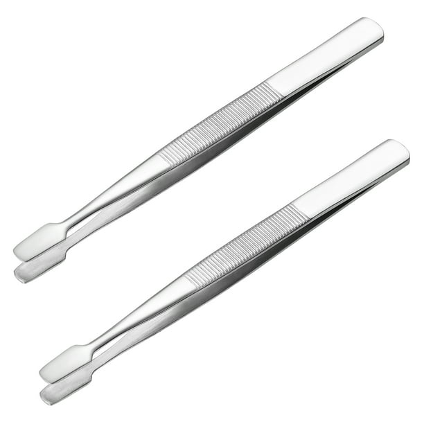 Supvox 2 unids Sello de acero inoxidable Pinzas Philately Collector Tweezers Herramientas