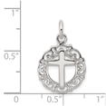 thumbnail image 2 of White Sterling Silver Charm Pendant 24 mm 15 Circle & Cross, 2 of 2