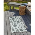 thumbnail image 3 of 24" 36" Simply Daisy Traditional Floral French Country Chenille Area Rug, Black, 3 of 4