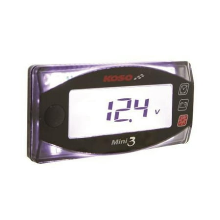 Series Meters - Koso North America BA003160 Mini 3 Series Clock and Volt Meter