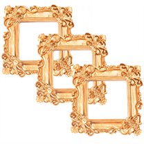 DESIGNICE 3Pcs Vintage Picture Frames,Vintage Texture Picture Frames,Nostalgic Vibe Gold Picture Frames,3.15"X3.15",Gold
