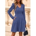 thumbnail image 3 of Vestido Suéter PRETTYGARDEN 2025 Azul Manga Larga XL, 3 of 8
