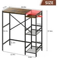 thumbnail image 2 of Fridge Stand with Storage Shelves, Wine Cabinet, Microwave Stand, Coffee Bar, TV Stand, Bakers Rack, Beverage Refrigerator Table Adjustable for Dorm Apartment Kitchen Rustic Brown, 2 of 8