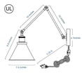 thumbnail image 5 of LNC Plug in Wall Sconces Set of 2, Industrial Swing Arm Wall Lamps, Plug-in or Hardwired Bedside Reading Lights, Black Metal Wall Light Fixtures for Bedroom, Living Room, Office, 5 of 14