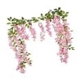 thumbnail image 2 of 6 Feet 10 Branches Pink Artificial Wisteria Flowers Hanging Vine for Home Garden Wedding Decor, by Bradem, 2 of 5
