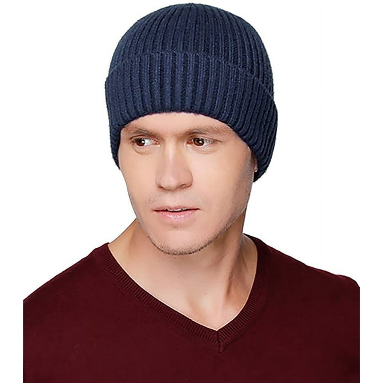 Buy New Casual Unisex Beanie Hat Add Fur Warm Winter Hat For Men