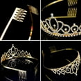thumbnail image 3 of Tiaras and Crowns for Women，Royal Crystal Crowns，Jewelry Wedding Pageant Bridal Princess Headband Gift Suitable for Women Luxury Birthday，Girls Queen Prom Party(Gold), 3 of 8
