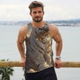 thumbnail image 6 of Pofeuu Golden White Tiger Print Men's Workout Tank Tops Sleeveless Muscle Gym Shirt Quick Dry-4X-Large, 6 of 7
