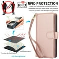 thumbnail image 3 of For iPhone 13 Pro Max 6.7" Wallet Case Leather Magnetic Flip Cover with Card Slots, RFID Blocking, Kickstand, Anti-Drop TPU & Detachable Wrist Strap,Rose Gold,For iPhone 13 Pro Max, 3 of 7