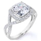 thumbnail image 3 of JeenMata Anillo de Compromiso Halo - 2 TCW de Moissanita de Talla Brillante Redonda - Infinito - Baño de Oro Blanco de 18 K sobre Plata, 3 of 6