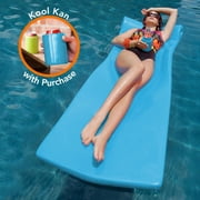 Texas Recreation Kool Float 1.75-in Thick Swimming Pool Foam Pool Floating Mattress with Bonus Kool Kan, Marina Blue