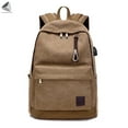 thumbnail image 3 of PULLIMORE Canvas Laptop Backpack, Waterproof School Backpack With USB Charging Port, Fits Most 15.6 Inch Laptop (Coffee), 3 of 7