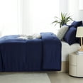 thumbnail image 5 of Davulos King Comforter Set Dark Blue,3 Pieces Solid Comforters Bedding Sets with 2 Pillowcases Lightweight Fluffy Bed Set for All Season, 5 of 10