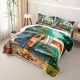 thumbnail image 3 of Erosebridal Teal RV Car Camping Quilt King, Forest Campfire King Coverlet Set for Men and Women, 3pcs, 3 of 7