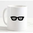 thumbnail image 1 of Coffee Mug Diamond Shades Sunglasses Sparkle White Cup Funny Gifts for work office him her, 1 of 2