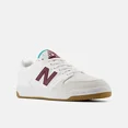 thumbnail image 2 of New Balance 480 BB480LFT White/Burgundy Width D Lifestyle Shoes Men's Women's, 2 of 5